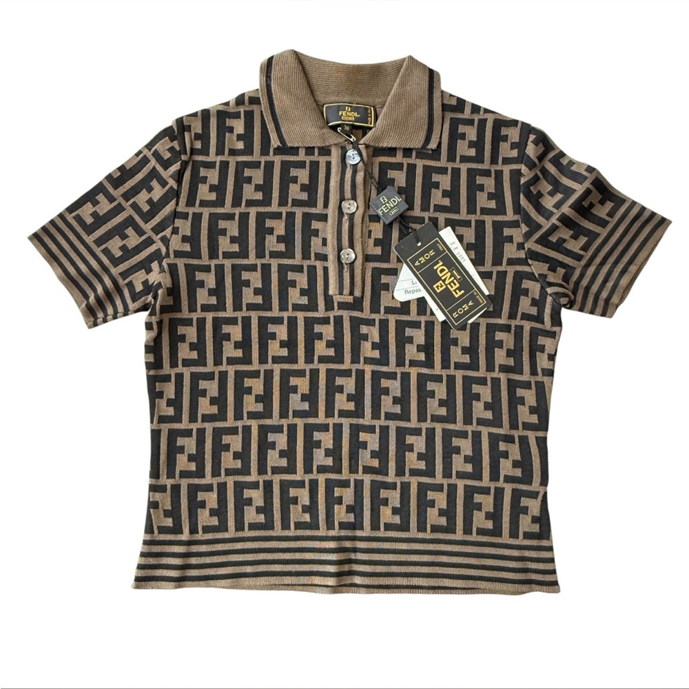 Fendi Zucca Roma  Polo Sweater in size 38 . ( small)